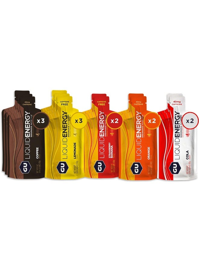 Gu Energy Liquid Energy Gel With Complex Carbohydrates, 12-Count, Assorted Flavors - Image 1
